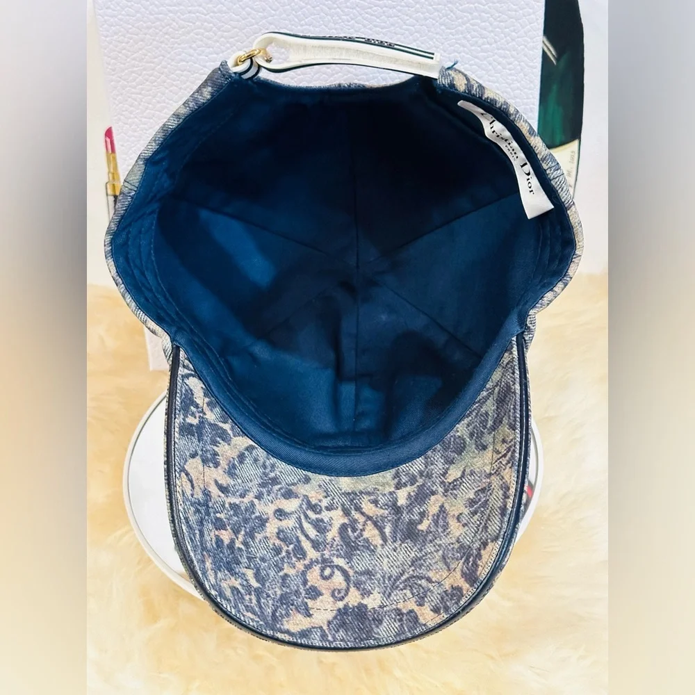 🔥 CHRISTIAN DIOR Toile De Jouy Cap Large 59-60 with COA